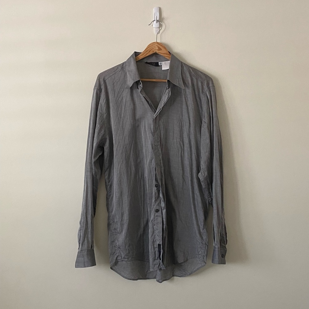 Vintage Versace Men's Gray Shirt